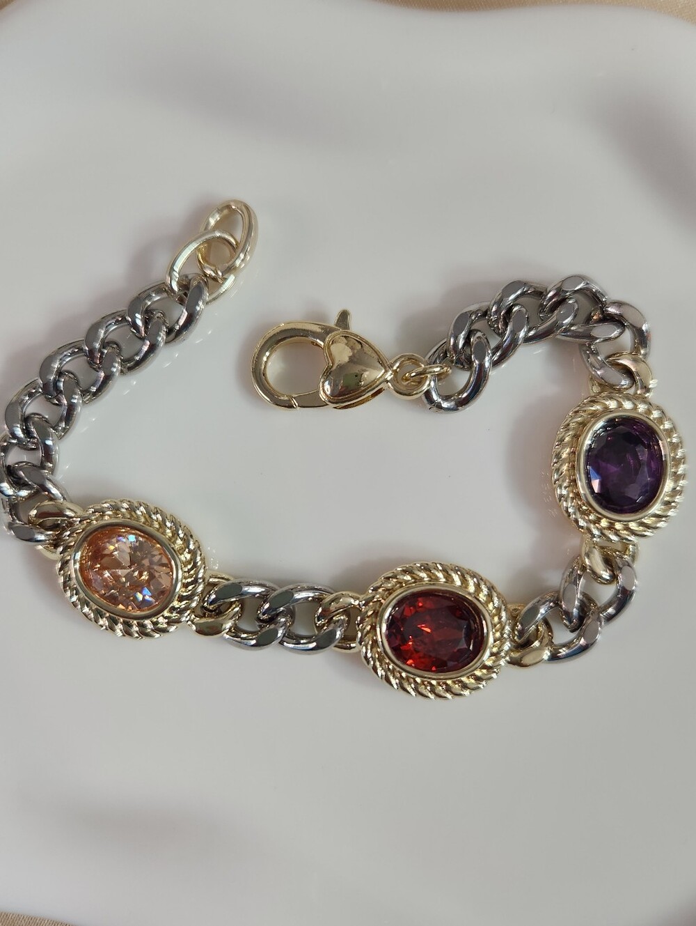 Two Tone Multicolor Chunky Bracelet